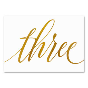 Tischnummern - Luxe Typografie (Imitate Gold Foil)
