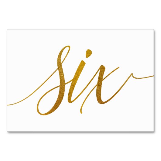 Tischnummern - Luxe Typografie (Imitate Gold Foil) (Vorderseite)