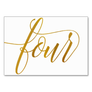 Tischnummern - Luxe Typografie (Imitate Gold Foil)