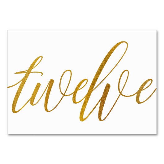 Tischnummern - Luxe Typografie - Imitate Goldfolie (Vorderseite)