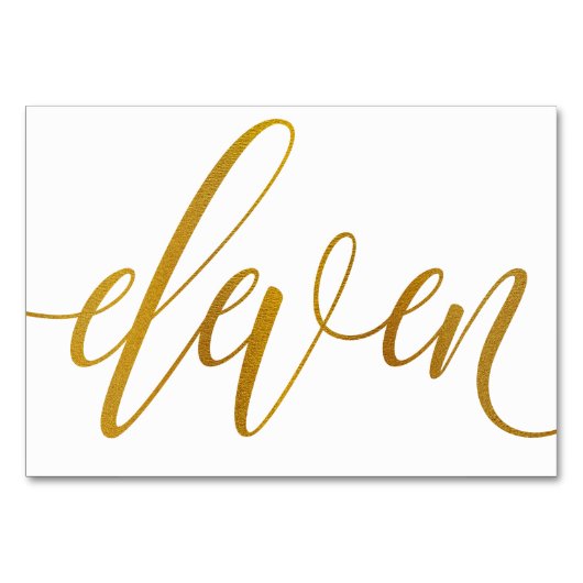 Tischnummern - Luxe Typografie - Imitate Goldfolie (Vorderseite)