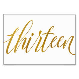 Tischnummern - Luxe Typografie - Imitate Goldfolie