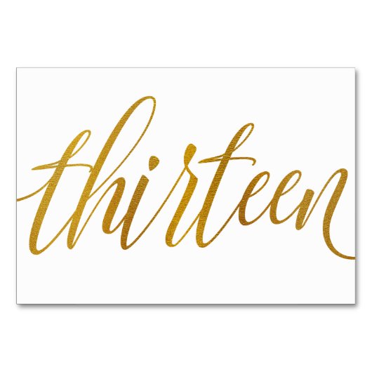 Tischnummern - Luxe Typografie - Imitate Goldfolie (Vorderseite)