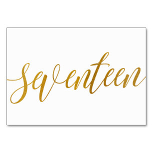 Tischnummern - Luxe Typografie - Imitate Goldfolie