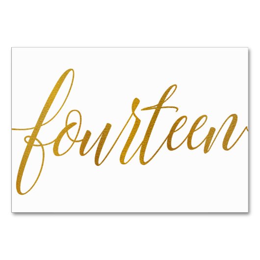 Tischnummern - Luxe Typografie - Imitate Goldfolie (Vorderseite)
