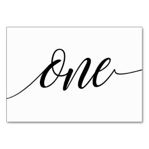 Tischnummern - Luxe Typografie (schwarz) 1