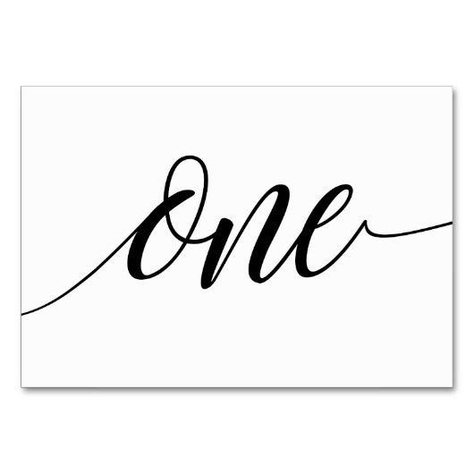 Tischnummern - Luxe Typografie (schwarz) 1 (Vorderseite)