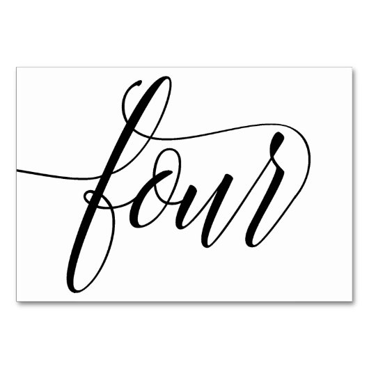 Tischnummern - Luxe Typografie (schwarz) 4 (Vorderseite)