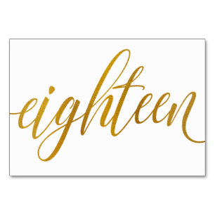 Tischnummern - Luxus-Typografie - Faux-Goldfolie 1