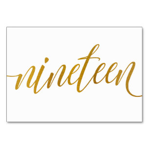 Tischnummern - Luxus-Typografie - Faux-Goldfolie 1