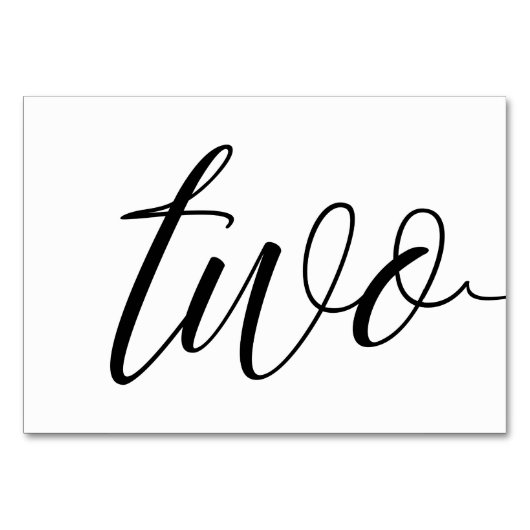 Tischnummern - Luxus-Typografie (Schwarz) 2 (Vorderseite)