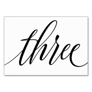 Tischnummern - Luxus-Typografie (Schwarz) 3
