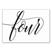 Tischnummern - Luxus-Typografie (Schwarz) 4 (Rückseite)