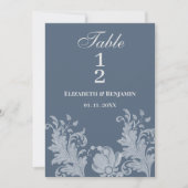 Tischnummern mit blauen, blauen Spitzen (Vorderseite)