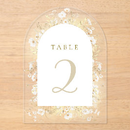 Tischnummern mit gelben Blumen