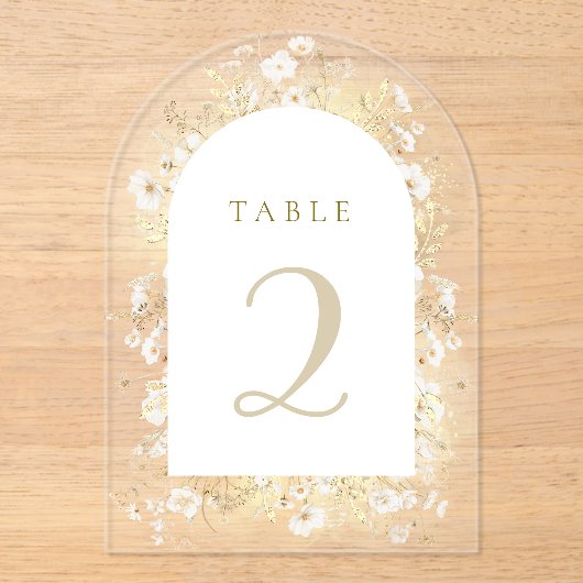 Tischnummern mit gelben Blumen (Vorderseite)