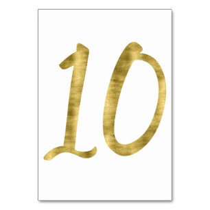 Tischnummern mit Goldeffekt Nummer 10