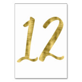 Tischnummern mit Goldfoileffekt Nummer 12 (Rückseite)