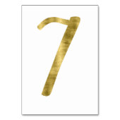 Tischnummern mit Goldfoileffekt Nummer 7 (Rückseite)