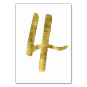 Tischnummern mit Goldfolien-Effekt Nummer 4 (Rückseite)