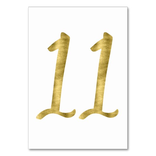 Tischnummern mit Goldumlaufeffekt Nummer 11 (Vorderseite)