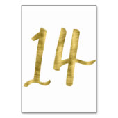 Tischnummern mit Goldumlaufeffekt Nummer 14 (Vorderseite)