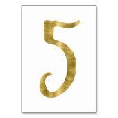 Tischnummern mit Goldumlaufeffekt Nummer 5 (Vorderseite)