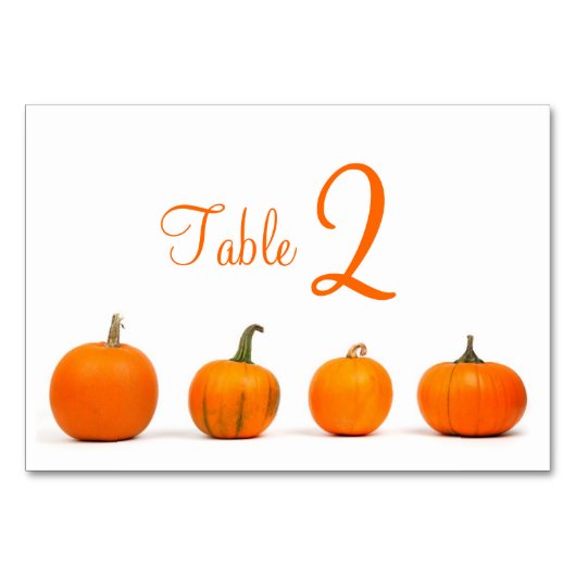 Tischnummern mit Pumpkins (Rückseite)