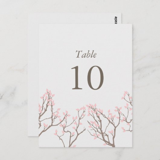 Tischnummern mit unsichtbaren Zweigen (Vorne/Hinten)