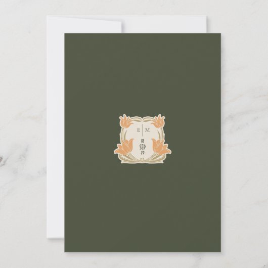 Tischnummern Olive & Orange Hochzeit (Rückseite)