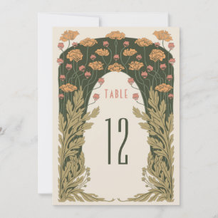 Tischnummern Olive & Orange Hochzeit