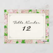 Tischnummern Pink Hydrangea Spitzen Floral Formal (Rückseite)