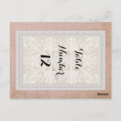 Tischnummern Rustic Lace mit gealtertem Vintage-Li (Rückseite)