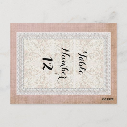 Tischnummern Rustikale Spitzen mit alter Vintager  (Rückseite)