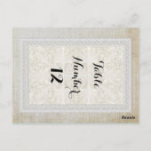 Tischnummern Rustikale Spitzen mit alter Vintager  (Rückseite)