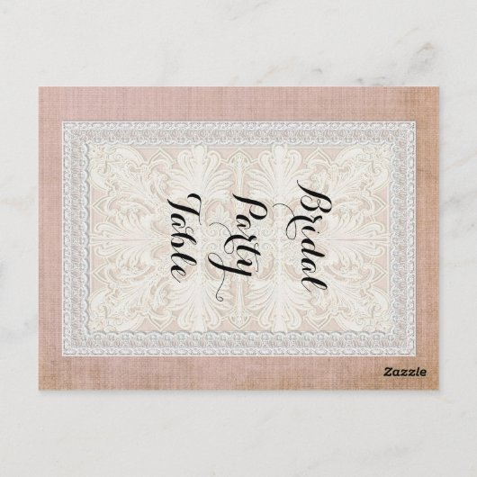 Tischnummern Rustikale Spitzen mit alter Vintager (Rückseite)