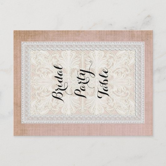 Tischnummern Rustikale Spitzen mit alter Vintager  (Vorderseite)