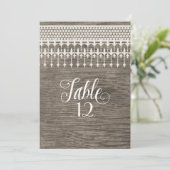 Tischnummern Rustikale Vintage Spitzentafel (Stehend Vorderseite)