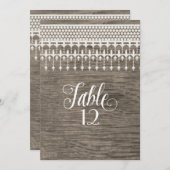 Tischnummern Rustikale Vintage Spitzentafel (Vorne/Hinten)