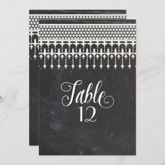 Tischnummern Rustikale Vintage Spitzentafel (Vorne/Hinten)