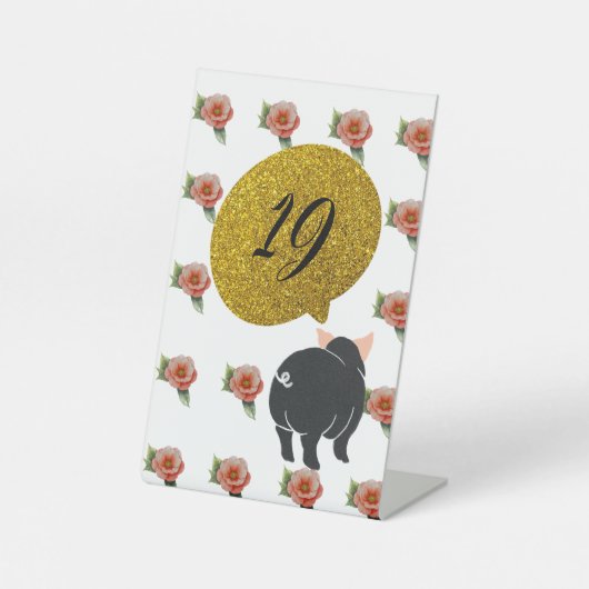 Tischnummern Sockelschild (Vorderseite)