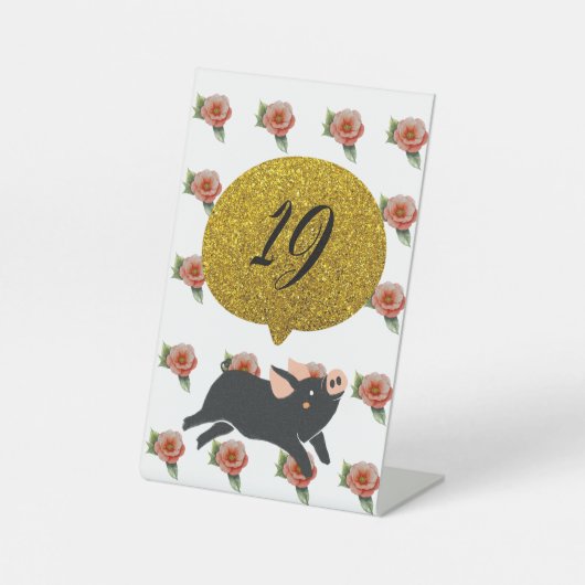 Tischnummern Sockelschild (Vorderseite)