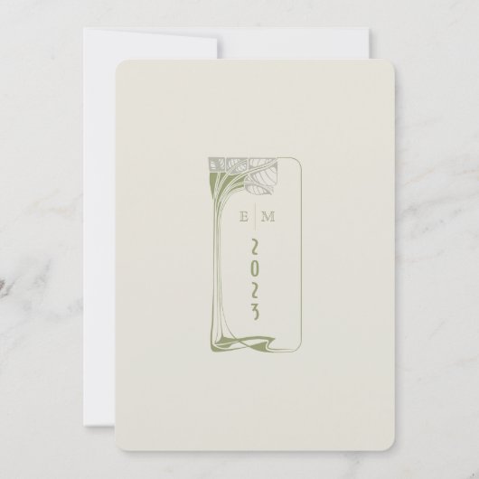 Tischnummern Vintag Mackintosh Bäume weiden grün (Rückseite)