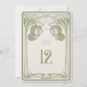 Tischnummern Vintag Mackintosh Bäume weiden grün (Vorderseite)