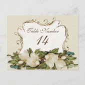 Tischnummern Vintag Magnolia Wirbel Damaskakkarte (Rückseite)