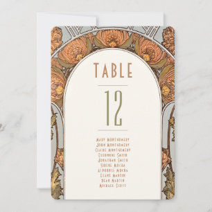 Tischnummern Vintage Art Nouveau Hochzeit