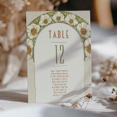 Tischnummern Vintage Art Nouveau Hochzeit