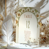 Tischnummern Vintage Art Nouveau Hochzeit