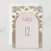 Tischnummern Vintage Jugendstil-Hochzeit (Vorderseite)