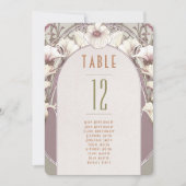 Tischnummern Vintage Jugendstil-Hochzeit (Vorderseite)